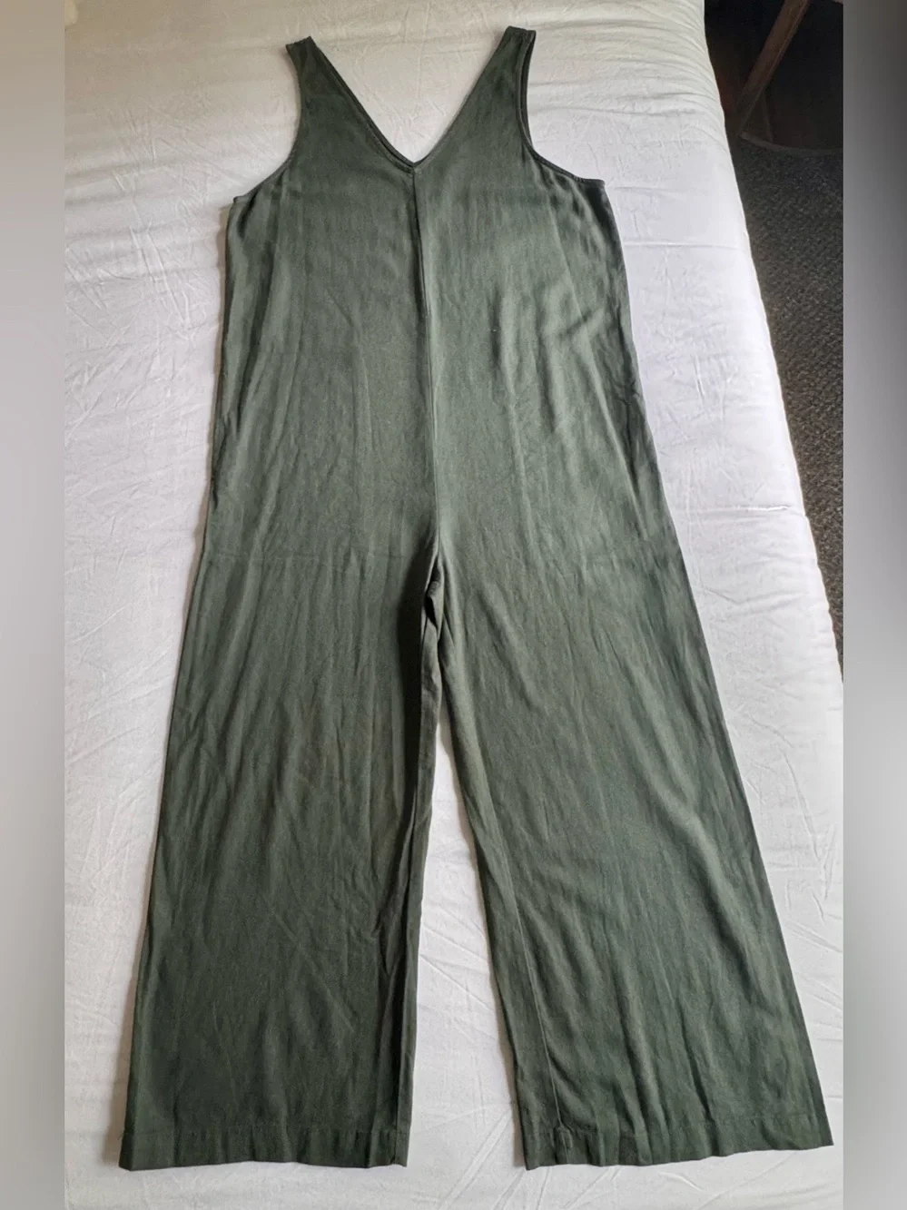 Universal Thread Green Linen Blend Jumpsuit Jumper S NWT Pockets Wide Leg
